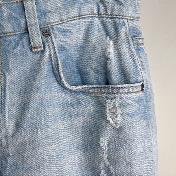 Boyish The Tommy Distressed High Rise Straight Leg Raw Hem Jeans Size 28 - Picture 12 of 16